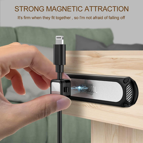 Magnetic Cable Holder 6 Slots Cable Clips Cable Management Wire Organizer Under Desk Self Adhesive Sticky for USB Cord Wall Nightstand Car Chargin...