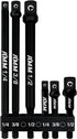 AMM 6-Piece Impact Grade Socket Adapter Set, 3-Inch & 6-Inch Power Drill Socket Driver Adaptor, 1/4", 3/8", 1/2" Hex Shank Adapt Your Power Drill ...