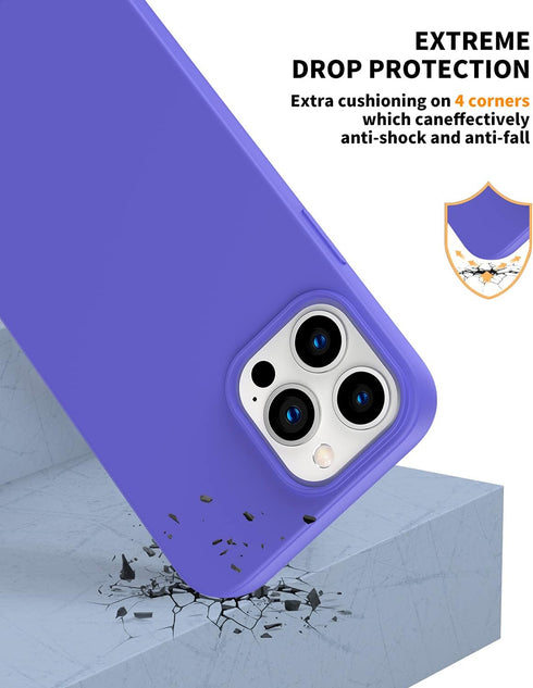 Designed for iPhone 14 Pro Max Case, Silicone Ultra Slim Shockproof Phone Case with Soft Anti-Scratch Microfiber Lining, [Enhanced Camera Protecti...