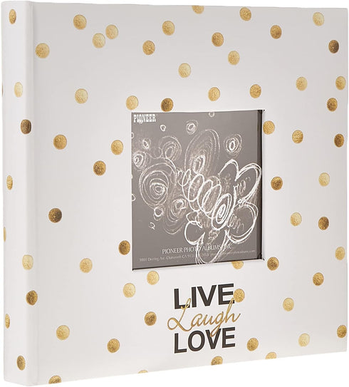 Pioneer Photo Albums Golden Dots Live Laugh Love 200 pkt 4x6 Photo Album, Pocket, Gold...