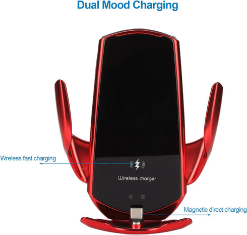 Q3 15W Smart Sensor Car Magenetic Charger Smart Sensing Wireless Charger Automatic Clamping Arm 360 Degree Spherical Joint Pivot for iPhone Series...