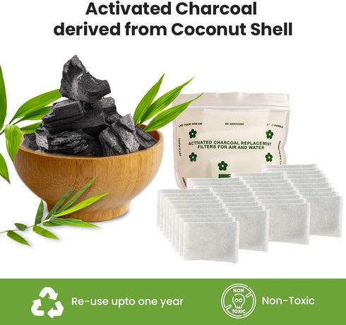 Green Piece® All-Natural Baby Diaper Pail Deodorizer - Pack of 36 - Activated Charcoal - Compatible with Diaper Pails, Shoe Closets - Made by Gree...