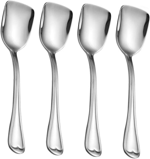 Ice Cream Spoons 18/10 Stainless Steel Dessert Spoon 4 Pcs, Shovel Spoons, 6.0 Inches, Dishwasher Safe...
