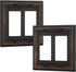 DEWENWILS Double Decorator Wall plates, Aged Bronze Outlet Covers, Metal Face Plates for Electrical Outlets, GFCI, Dimmer Switch, 2-Pack...