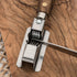 Knife Sharpener - Handheld Manual Sharpening Tool for Fixed Blades, Pocketknives, and Kitchen Knives - Blade Sharpener with Rotating Steel Sharpen...