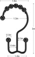Shower Curtain Hooks, Goowin Shower Curtain Rings, Stainless Steel Black Shower Curtain Hooks, Shower Curtain Rings Rust Proof, Free Sliding Doubl...