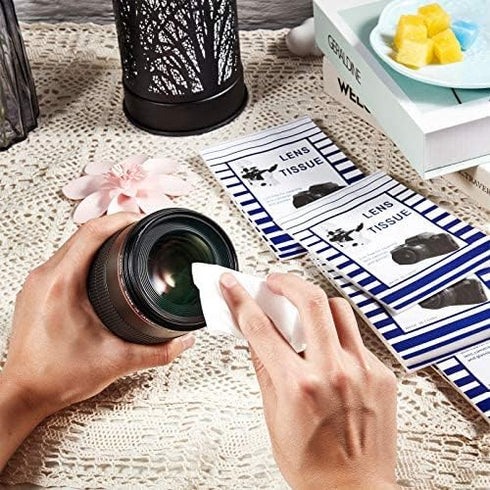 500 Pieces Lens Cleaning Paper Tissue and 2 Double Sided Cleaning Cloth-Lens Cleaning Paper for Camera Lenses, Microscopes, Computer Screens, Magn...