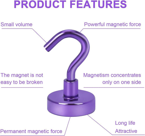 DIYMAG Magnetic Hooks, 25Lbs Strong Heavy Duty Cruise Magnet S-Hooks for Classroom, Fridge, Hanging, Cabins, Grill, Kitchen, Garage, Workplace and...