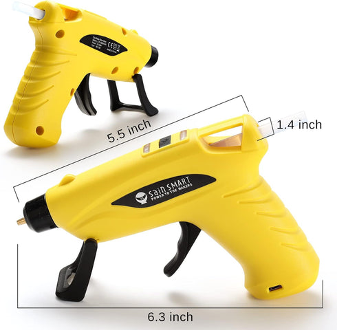 SainSmart Mini Cordless Hot Glue Gun with Anti-Drip Design and 20 Glue Sticks for Christmas Decorations, DIY, Creative Crafts & Arts, and Quick Re...