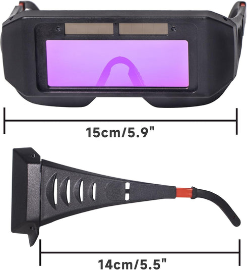 T TOVIA Welder Glasses LCD, Safety Protective, Solar Powered Auto Darkening Welding Goggles with Adjustable Shade, Sensors Welder Glasses for TIG ...