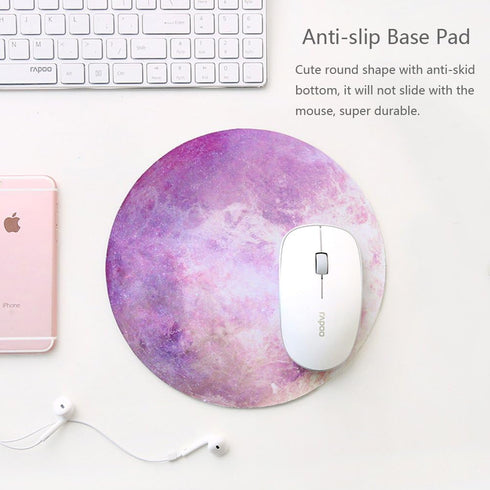 HaloVa Mouse Pad, Anti Slip Planet Mouse Mat for Desktops, Computer, PC and laptops, Customized Round Mouse Pad for Office and Home, Moon...