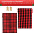 HRX Package 2pcs Cotton Santa Bag, 28x20 inch Plaid Fabric Drawstring Christmas Bags, Reusable Cloth Wrapping Bag with Gift Tag for Xmas Presents...