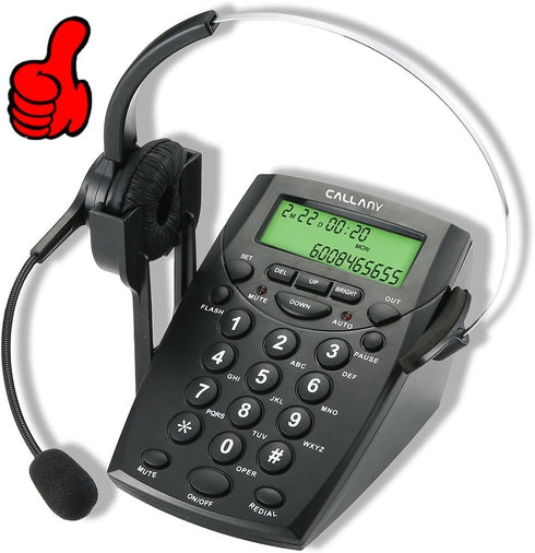 Call Center Telephone with Noise Cancellation Headset (HT500)...