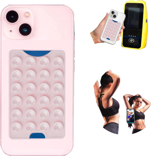 Silicone Suction Phone Case Mount,Non Slip Suction Cup Phone Mount,Phone Wallet,Hands-Free Phone Accessories Holder for Selfies and Videos,Phone S...