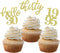 24 Pcs Gold Glitter 30th Birthday Cupcake Toppers for 30th Anniversary Birthday Party Wedding Party Decorations...
