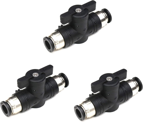 10mm Push Connect Valve Ball Valve 10mm Air Flow Control Valve Quick Connect Valve Tube Fittings Straight Union Pneumatic air compressor valve 3Pa...