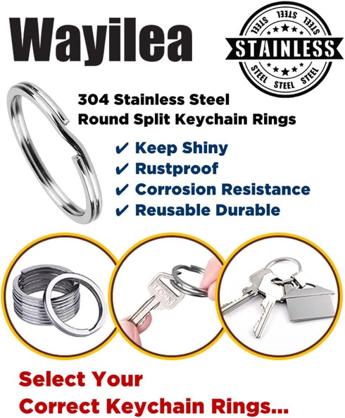 12 Pack Keychain Rings for Craft, Stainless Steel 1" Metal Flat Key Ring Clips Round Split Rings Bulk for Home Car Keys Organization,Arts & Crafts...