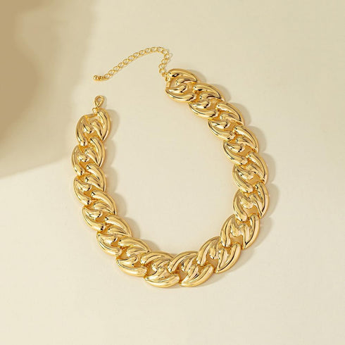 YOOESTORES82 Chunky Gold Cuban Chain Choker Necklaces,Trendy Punk Hip Hop Style Link Chain Necklaces,Dainty Exaggerated Accessories Jewelry Gifts ...