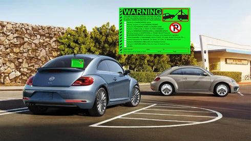 50 Pcs Parking Violation Stickers Notice Parking Violation StickersTow Stickers for Car Vehicle Private Warning Tag Adhesive Car Window Fluorescen...