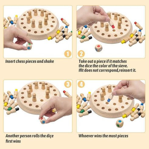 Montessori Material Memory Chess Match Game Small Cylinder Socket Stacking Sorting Sensorial Material for Kids...