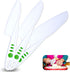 Curious Chef 3-Piece Nylon Knives for Kids - White & Green - Child Safe & Serrated Blunt Tip Chef Knives - Safe for Nonstick Pans...