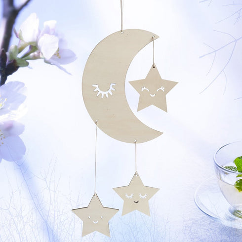 BESTOYARD Nursery Ceiling Mobile Moon Stars Ceiling Hanging Decorations for Baby Shower Baby Nursery Room...