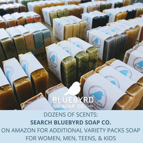 Bluebyrd Soap Co. Cedar Balsam + Mint Solid Shampoo & Body Wash Soap Bar | 100% All Natural Multi-Purpose Bars -Refreshing Menthol Scent | Pure Es...