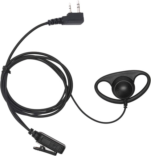 Earpiece Surveillance Kit Compatible with BaoFeng, BTECH, Kenwood Walkie Talkie with PTT Mic Headset Accessories (D-Shaped)...