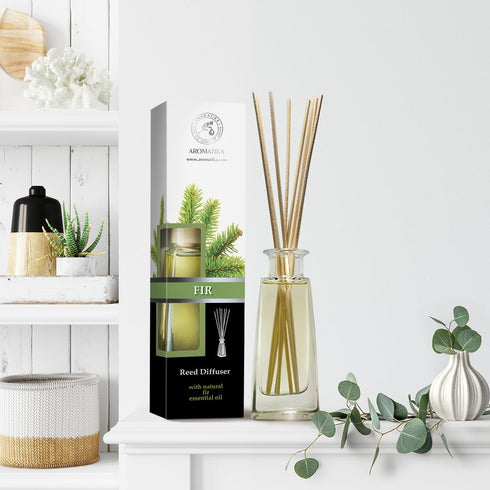 Pine Reed Diffuser 3.4 Fl Oz - Fresh & Long Lasting Coniferous Aroma - Pine Scented Diffuser - Home - Gift Set for Aromatherapy - Great Room Air F...