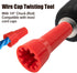 Twisting Wire Tool Set, 3 Way/ 5 Way Tool Stripping Wire and Wire Tool Cap Twisting with 1/4" Chuck (Red), Stripper Wire and Twister, Connector Tw...