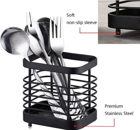 Oidium Silverware Holder,Small Utensil Holder Stainless Steel,Utensil Drying Rack,Chopstick Holder 4x4x3 In,Fit for Kitchens,Picnics,Office…...