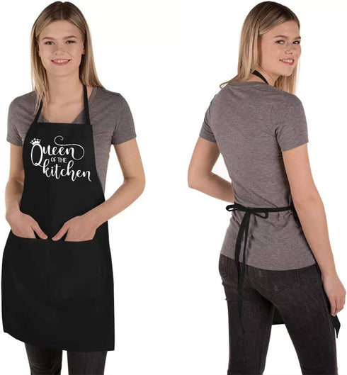 Funny Apron for Women, Kitchen Chef Cooking Aprons with 2 Pockets, Cute Baking Apron Gift for Bakers, Birthday Housewarming Gifts for Wife Mom Sis...