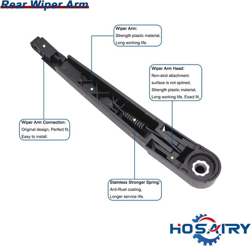 Rear Wiper Arm Blade Set for Chevrolet Chevy Cruze 2017-2019, for Buick Regal Sportback TourX 2018-2020 Rear Windshield Wiper Arm Blade Assembly 1...