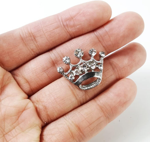 24PCS Tiara Crown Brooch Pin Wedding Party Pageant Brooch (Silver)...