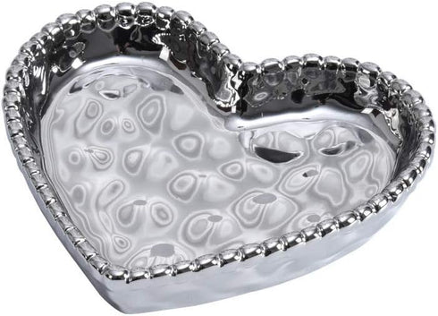 Love is in the Air Small Porcelain Heart Dish, Silver...