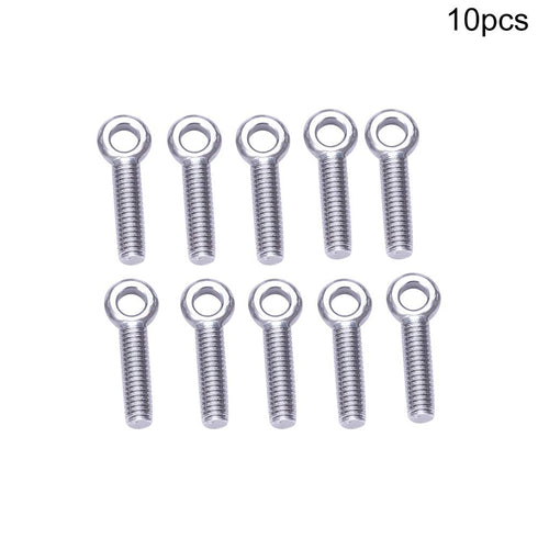 MroMax M6 x 25mm Machinery Shoulder Swing Lifting Eye Bolt, 10Pcs 304 Stainless Steel Metric Thread Lifting Eye Bolt for Home Renovation, Pipeline...