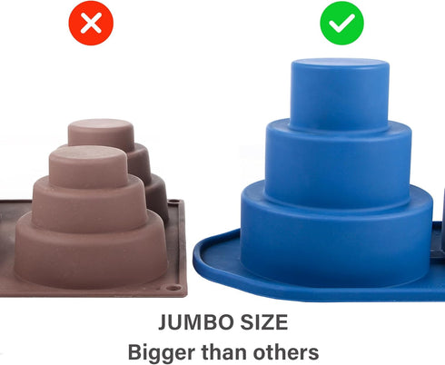 Webake Mini 3 Tier Cake Pan, Silicone Tier Cake Molds, 2 Pack Blue Molds for Small Smash Cake Cupcake for Birthday, Baby Shower, Wedding, 3.8 Inch...