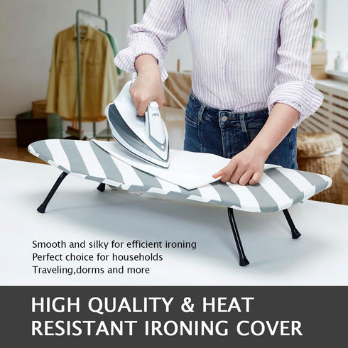 12.5 x 32 Inch Mini Ironing Board Cover with Iron Cover and Extra Thick Pad,Resists Scorching and Staining...