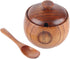Hapivida Wood Salt Box Spice Jar, Wooden Salt Cellar with Lid and Spoon Pepper Sugar Bowl Seasoning Container Holder for Kitchen Serving...