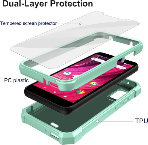 Ailiber Case for Blu Studio Mini 2023, with Screen Protector, Dual Layer Protection, Shockproof Corners TPU Bumper, Rugged Silicone Cell Phone Cas...