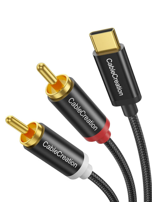 CableCreation USB C to RCA Audio Cable 3.3FT, Type-C to 2 Male Y RCA Splitter, RCA to USB C for iPhone 15 Series, Tablet, Home Theater, DVD, Ampli...