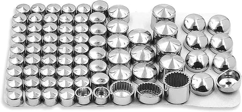 HTTMT MT247-003-CD Chrome Bolts Toppers Caps Compatible with 1991-2012 Harley Davidson Dyna Glide Twin Cam...