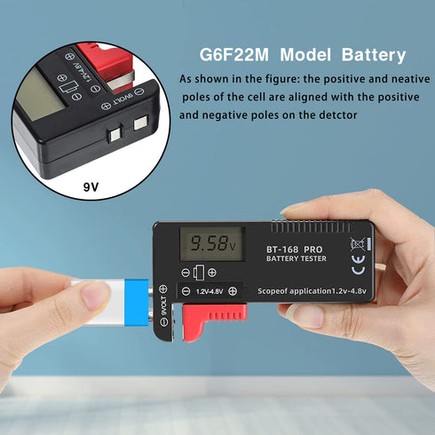 3PCS Digital LCD Battery Tester Checker Universal Battery Tester Monitor for AA AAA 1.5V 3.7V 1.2~4.8V 9V Batteries,Household Battery Life Level T...