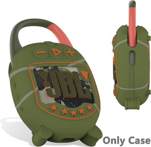 Silicone Cover Case for JBL Clip 5 Ultra Portable Bluetooth Speaker, Protective Skin Accessories for JBL Clip 5 Pro Sound Bluetooth Speaker Stand ...