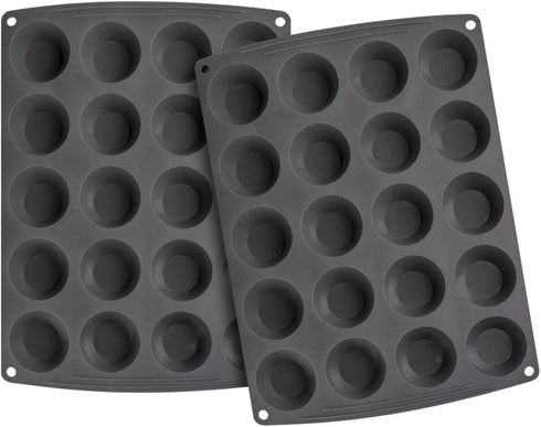 Webake Mini Muffin Cupcake Tin Pan Silicone Non-stick Baking Mold for Mini Pie, Quiche, Tartlet, Mini Muffin Top, Keto Fat Bomb, Pack of 2...