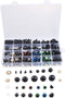 370 PCS 5mm-20mm Solid Black Eyes with Washers, Colorful Craft Plastic Safety Eyes Sewing for DIY of Puppet Plush Animal Making and Teddy Bear...