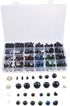 370 PCS 5mm-20mm Solid Black Eyes with Washers, Colorful Craft Plastic Safety Eyes Sewing for DIY of Puppet Plush Animal Making and Teddy Bear...