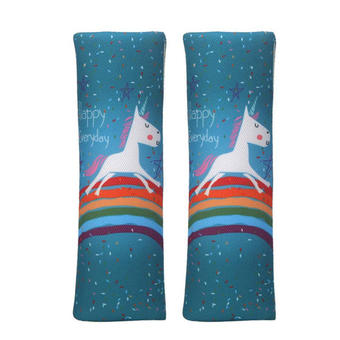 Suxgumoe Car Seat Belt Pillow for Kids, 2Pcs Unicorn Car Seat Belt Cover Pad Head and Neck Support (Unicorn Green)1...
