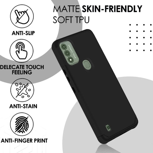 TJS Compatible for Wiko Voix Phone Case, Dual Layer Hybrid (Magnetic Mount Friendly) Shockproof Drop Protection Impact Phone Cover Case for Wiko V...