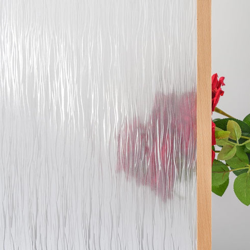 FEOMOS Clear Water Window Privacy Film, Non Adhesive Window Cling, Decorative Window Sticker, Window Covering Translucent Glass Film for Windows D...